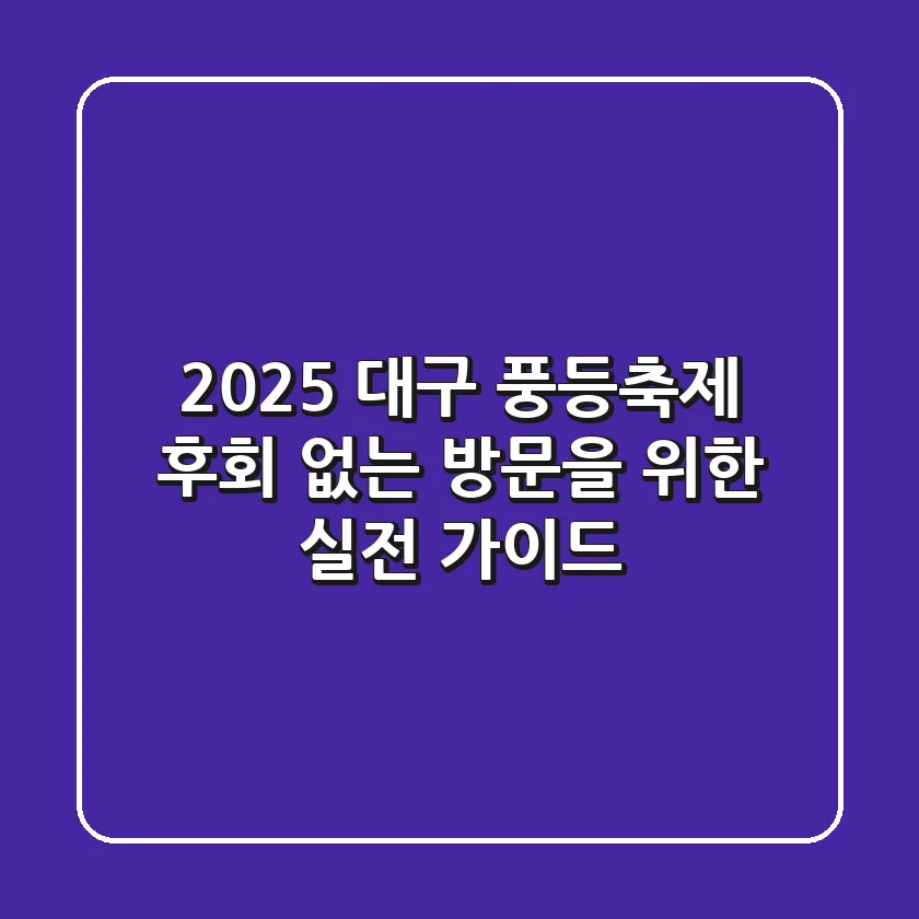 2025 대구 풍등축제, 후회 없는 방문을 위한 실전 가이드