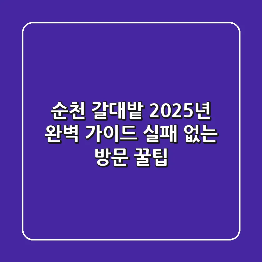 순천 갈대밭, 2025년 완벽 가이드: 실패 없는 방문 꿀팁