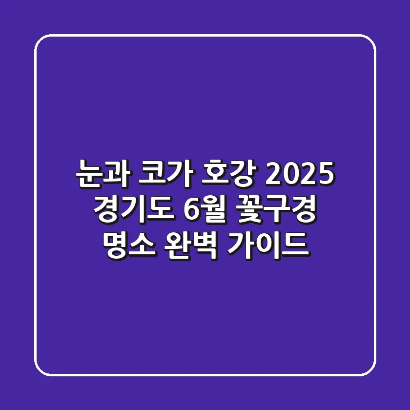 눈과 코가 호강! 2025 경기도 6월 꽃구경 명소 완벽 가이드